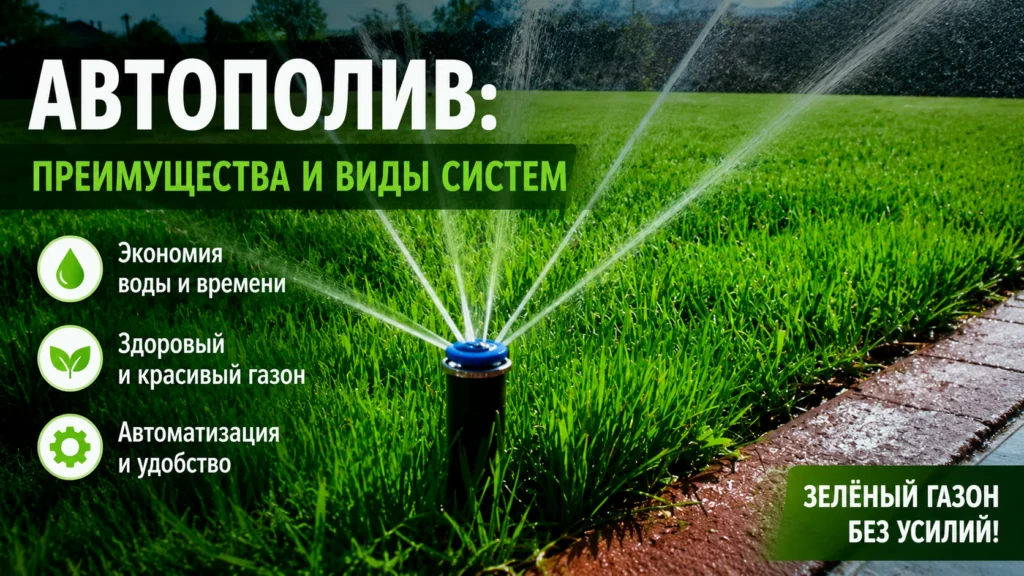 Автополив газона дождевателем