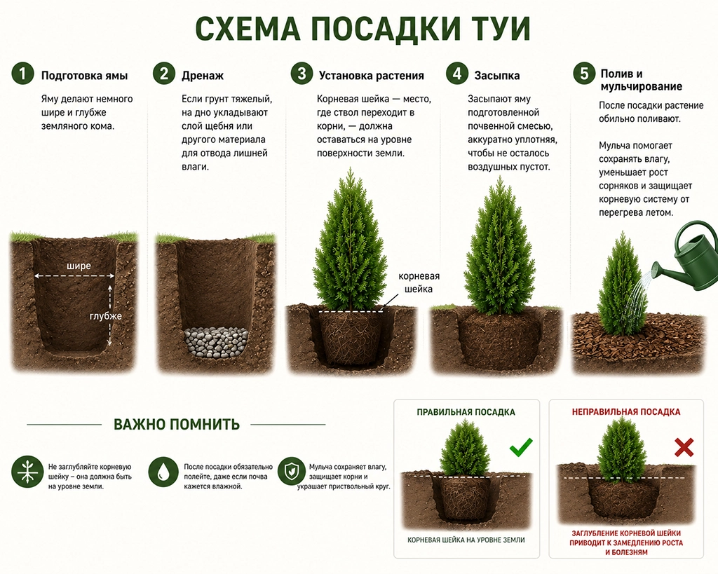 Посадка туи